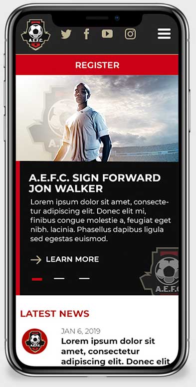Web site on a mobile