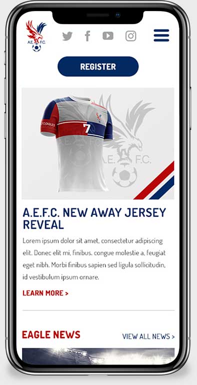Web site on a mobile